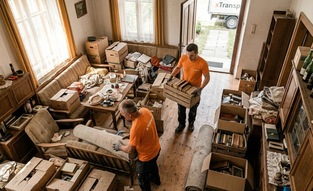 Professionelles Team bei der Entrümpelung in Theresienfeld 2604 mit voller Ausrüstung