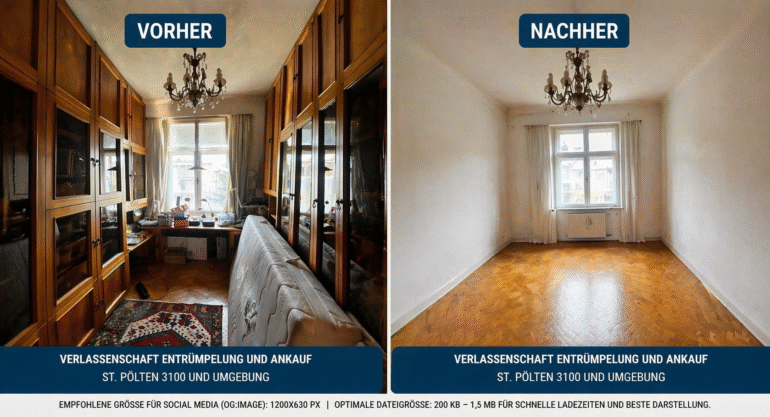 Verlassenschaft Entrümpelung & Ankauf in St. Pölten – mit Wertanrechnung